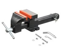 Étau de banc SucceBuy, avec une largeur de mâchoires de 15 cm et une force de serrage de 25 kN, idéal pour le sciage, le ponçage, le perçage et l'usinage de tubes. Il est équipé d'une portée de 90 mm,