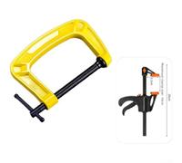 Étau de charpentier professionnel en fer ductile avec poignée antidérapante et cadre renforcé Jaune 21 cm