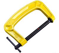 Étau de charpentier professionnel en fer ductile avec poignée antidérapante et cadre renforcé Jaune 21 cm