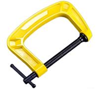 Étau de charpentier professionnel en fer ductile avec poignée antidérapante et cadre renforcé Jaune 21 cm (A)