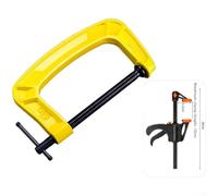 Étau de charpentier professionnel en fer ductile avec poignée antidérapante et cadre renforcé Jaune 21 cm