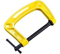 Étau de charpentier professionnel en fer ductile avec poignée antidérapante et cadre renforcé Jaune 21 cm (B)