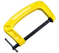 Étau de charpentier professionnel en fer ductile avec poignée antidérapante et cadre renforcé Jaune 21 cm (D)