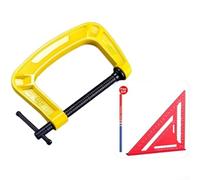 Étau de charpentier professionnel en fer ductile avec poignée antidérapante et cadre renforcé Jaune 21 cm (L)