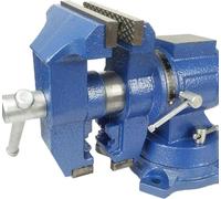 Étau de table - 12,7 cm - Rotation à 360° - Fonte sphéroïdale - Largeur des mâchoires 125 mm - Ouverture 65 mm - Charge lourde - Bleu foncé