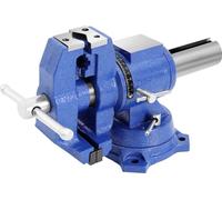 Étau de table - Parallèle - 2 axes pivotants à 360° - Largeur des mâchoires 100 mm - Grande portée - Pour le travail du bois/le bricolage - Bleu foncé