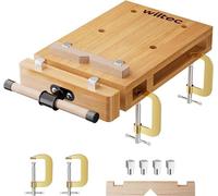 Étau de travail portable, dimensions 45,5 x 28 x 7 cm, et mini-établi en bois de hêtre, mobile et transportable, idéal pour le serrage et le ponçage
