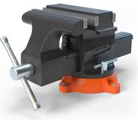 Étau d'établi, mâchoires de 6,5 po, ouverture avant de 6,5 po et arrière de 9,3 po, base pivotante à 360 degrés avec verrouillage, établi polyvalent avec enclume, fonte ductile robuste avec boulons et