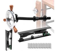 Étau d'établi - Outil d'étau avec vis en acier de 30 mm, volant de 175 mm et support en X parallèle de 90 à 310 mm pour un serrage rapide à pleine course sur établis personnalisés - Argent