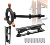 Étau d'établi - Outil d'étau avec vis en acier de 30 mm, volant de 175 mm et support en X parallèle de 90 à 310 mm pour un serrage rapide à pleine course sur établis personnalisés - Noir