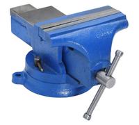 vidaXL Étau d'établi 150 mm Fonte – Base pivotante 360° Antirouille – Bleu