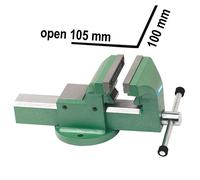 Étau en acier avec serre-tubes et roulement sur vis FERVI 0591 100 mm