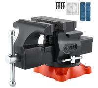 VEVOR Étau - mors 140 mm, ouverture 140 mm, pied pivotant 360°, table en fonte ductile