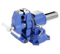 Étau - Étau d'établi de 10 cm - pivotant à 360° - modèle robuste de 12 kg - mâchoires réglables - pince de table antirouille - bleu