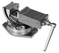 Étau pour perceuse - Étau pour machine - Fonte - Vis à filetage trapézoïdal - Mâchoires plates - Force de serrage 19 kN - Largeur des mâchoires 10,16 cm - Ouverture 80 mm - Gris