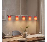 ETC-Shop Lampe Suspendue LED 5 Lampes Rouge Aluminium Plafonnier