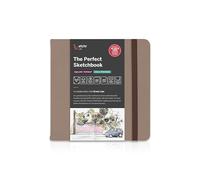 Etchr The Perfect Sketchbook Édition de couverture - 300 g/m² - Presse à froid - 100 % coton - Bords torsadés à la main - Reliure plate - Couverture en cuir végétalien (12,7 x 12,7 cm carré)