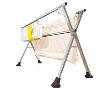 Étendoir à Linge, 79" en Acier Inoxydable - Étendoir à Linge Pliable et rétractable pour Une Utilisation intérieure/extérieure avec Crochets Coupe-Vent et Gants de Travail (1,6 m)