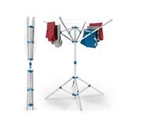 Etendoir à linge avec pied en Aluminium Pliable 102 x 102 x 160 cm gris