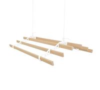 MonsterShop Étendoir à linge suspendu 0,9 m 6 lattes Blanc avec roulettes