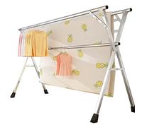 Étendoir à Linge en Acier Inoxydable de 200 cm (79 Pouces), Pliable et rétractable, pour Une Utilisation intérieure et extérieure, avec Crochets Coupe-Vent et Gants de Travail (1,6 m) Inclus
