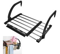 Étendoir à linge extensible - Séchoir suspendu inox - 42 à 73 cm - Pliable avec pinces pour chaussettes