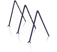 Étendoir à linge Leifheit Pegasus V Duo 81702, séchoir à linge extensible adapté aux baignoires, 19m d'étendage, blanc et bleu