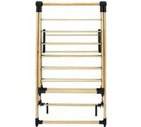Etendoir à linge pliable 13 mètres étendage tubes métallique effet bois - - ALTOBUY Marron G