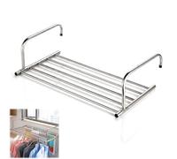 Étendoir à linge pliable et extensible pour balcon en acier inoxydable | 42-66 cm, acier inoxydable, peu encombrant, pour radiateur et mur, pour l'intérieur et l'extérieur, idéal pour les vêtements