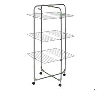 5 five simply smart 5five - Étendoir à Linge Tour Pliant Mojave - 30 Mètres en Acier - Séchoir Pliable à Roues, Porte-cintres Inclus - pour Intérieur, Buanderie