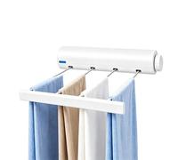Étendoir à linge rétractable - Support mural robuste pour balcon | Construction en polypropylène, design extensible peu encombrant, idéal pour une utilisation en intérieur/extérieur