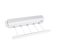Étendoir à linge rétractable - Support mural robuste pour balcon | Construction en polypropylène, design extensible peu encombrant, idéal pour une utilisation en intérieur/extérieur