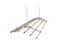Etendoir à Linge Suspendu de 1,2 Mètre, 6 Lattes en Pin, Supports & Poulie Blanc