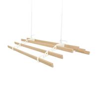 MonsterShop Étendoir à linge suspendu 1,4 m – 6 lattes – ivoire – kit de fixation inclus