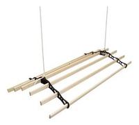 MonsterShop 1,8 m - Séchoir à linge de style victorien peu encombrant, en bois, à 6 lattes, séchoir à linge suspendu - Noir