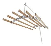 MonsterShop 1,8 m - Séchoir à linge de style victorien peu encombrant, en bois, à 6 lattes, séchoir à linge suspendu - Blanc
