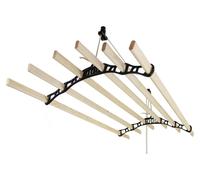 Étendoir au plafond - Suspendu - Bois - 200 cm - Noir
