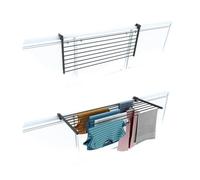 Étendoir balcon pliable et inclinable aluminium résistant - antracite - 118x63x8 cm DUO