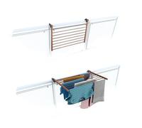Étendoir balcon pliable et inclinable anti-rouille - corten - 82x63x8 cm DUO