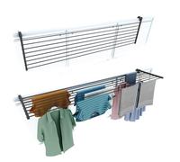 Étendoir balcon pliable et inclinable pour extérieur - antracite - 202x63x8 cm DUO
