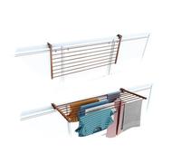 Foxydry Duo Séchoir à linge de balcon 102 cm - Finition Corten, pliable, en aluminium