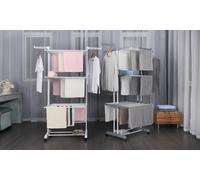 Étendoir multifonction Herzberg 20 m : Blanc - Noir