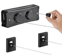 Étendoir rétractable - Double fil - Inox - 5,1 m x 2 m - Noir