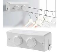 Étendoir rétractable linge - Inox - 2 x 5,1 m - Jusqu'à 20 kg par ligne