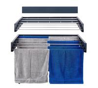 foxydry Hide, étendoir à Linge Mural, Rabattable, Gain de Place, 71 cm | en acier, rétractable, pliable, gain de place, pour intérieur et extérieur couvert, supporte 25 kg, anthracite