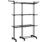 Etendoir tour 3 niveaux extensible gris foncé jusqu'à 35 mètre d'étendage - - ALTOBUY Gris G