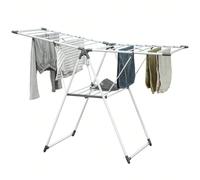 Étendoirs à linge télescopiques Descriptions Longues:Marre du désordre lors des jours de lessive ? Optez pour le séchoir à linge pliable HOMCOM, avec son cadre métallique robuste et ses ailes ajustabl