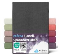 etérea Flanelle Drap Housse 90x200-100x200 cm Noir Epaisseur 15-25 cm - 100% Coton - Oekotex Drap-Housse Matelas Lit Housse de Couette - Biber draps-de-lit 90x200cm - 100x200cm Black