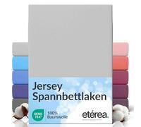 etérea Jersey Drap Housse 140x200-160x200 cm Argent Epaisseur 15-25 cm - 100% Coton - Oekotex Drap-Housse Matelas Lit Housse de Couette - draps-de-lit 140x200cm - 160x200cm Gris Clair