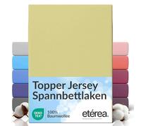 etérea Jersey Topper Drap Housse 140x200-160x200 cm Menthe Epaisseur 5-10 cm - 100% Coton - Oekotex Drap-Housse Matelas Lit Housse de Couette - draps-de-lit 140x200cm - 160x200cm Vert